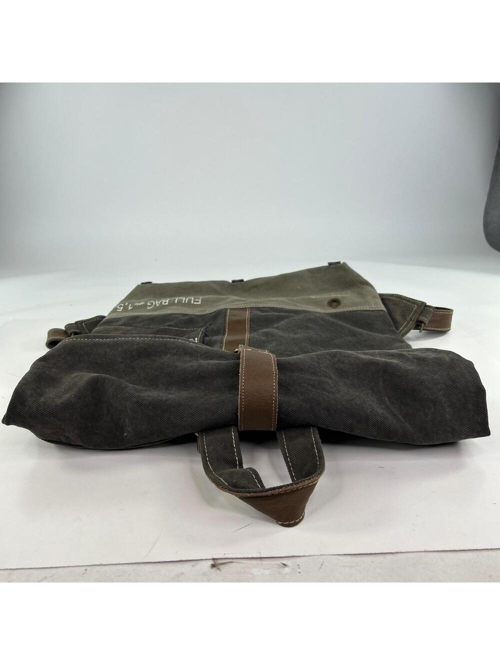 Peace & Patience Canvas Purse Large Backpack Black Foldover Bags - Picture 4 of 13